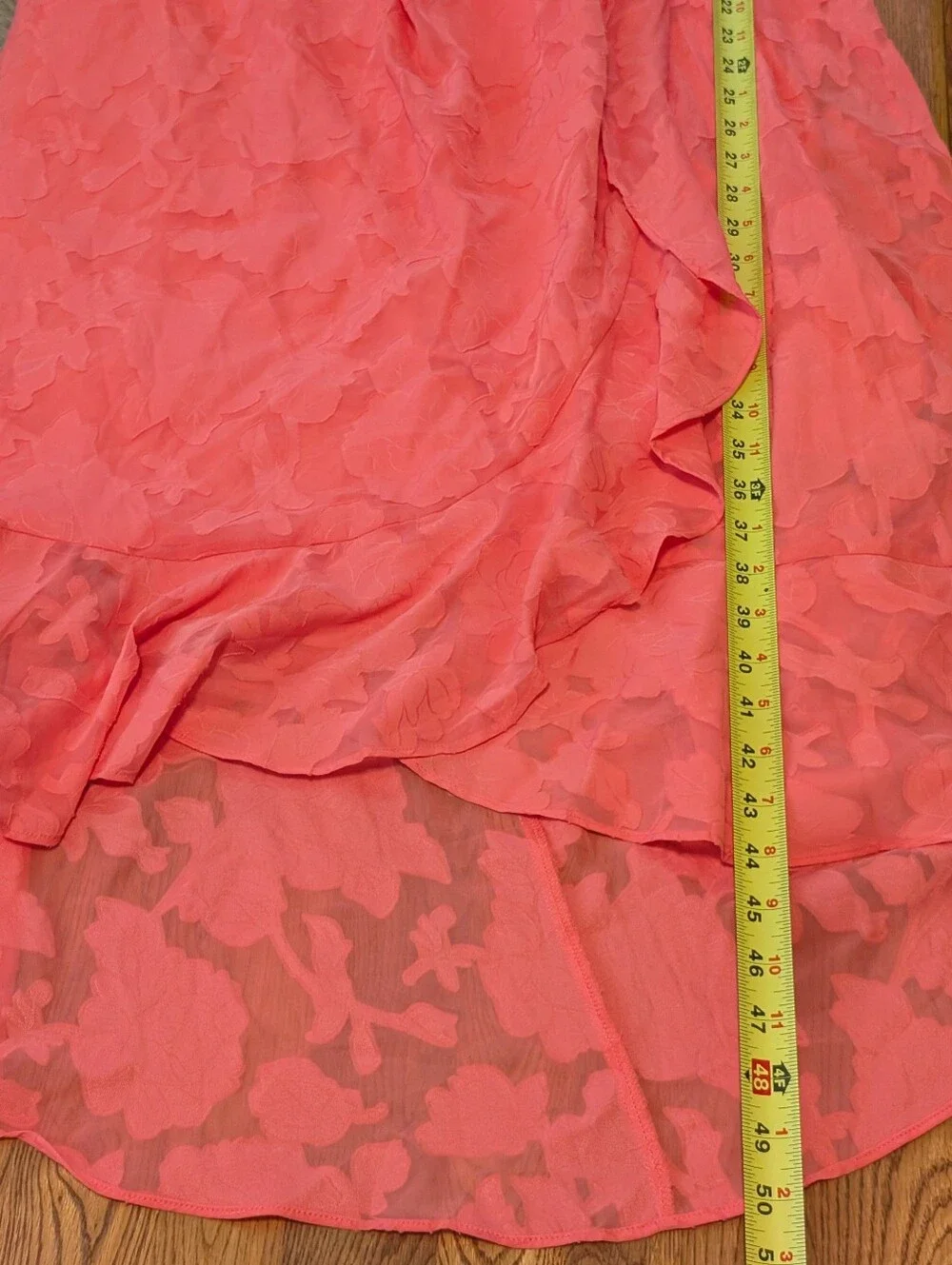 Lane Bryant Coral Pink High-Low Ruffle Dress - Picture 12 of 13